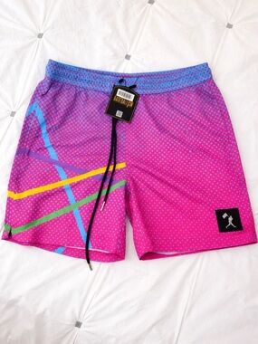 Baseballism Laser Show Diamond Air Mesh Shorts NWT